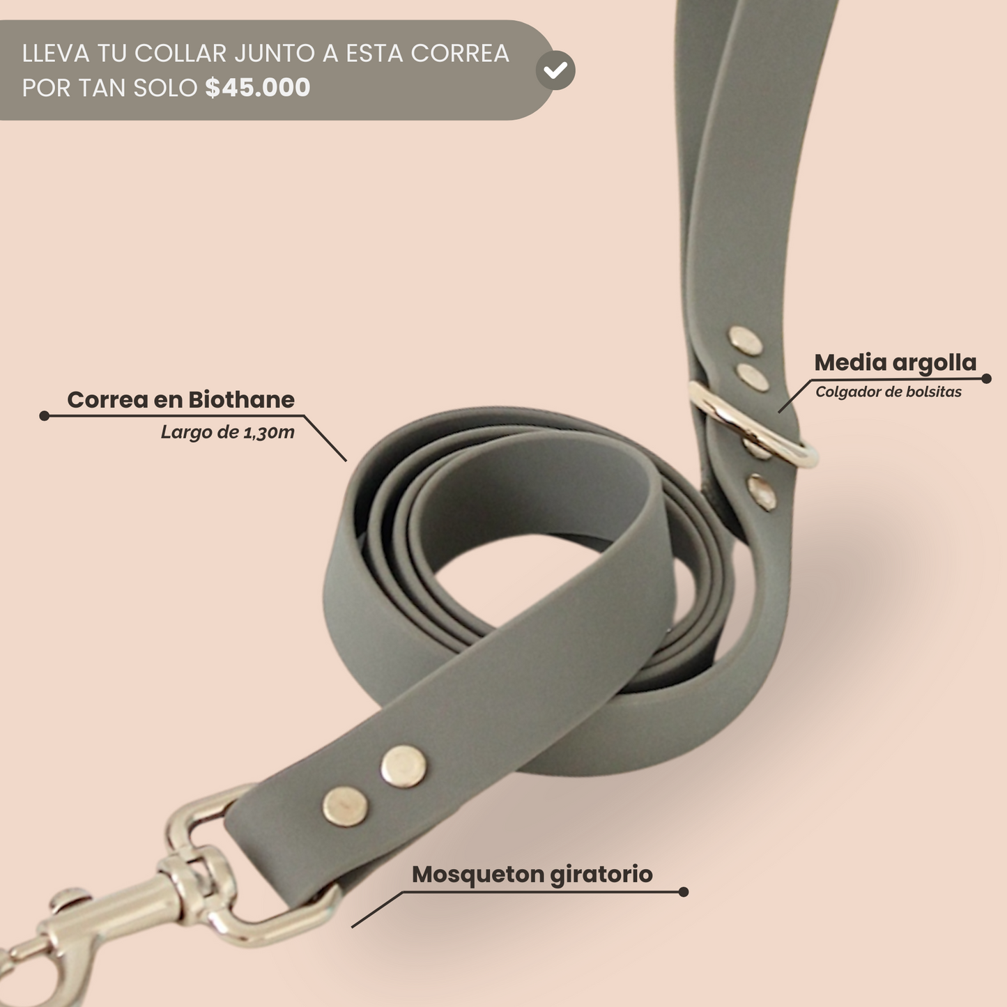 Collar Artesanal para Perros | Olive Gold